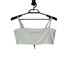 NWT SKIMS Womens‎ Bandeau Swim Top Size 4X Removable Straps Marble White